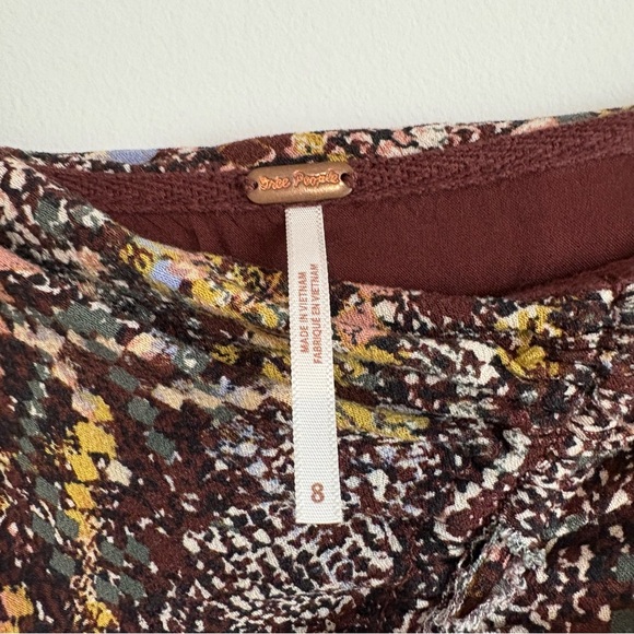 Free People Saturday Sun Mini Skirt mixed print size 8 - Picture 6 of 6
